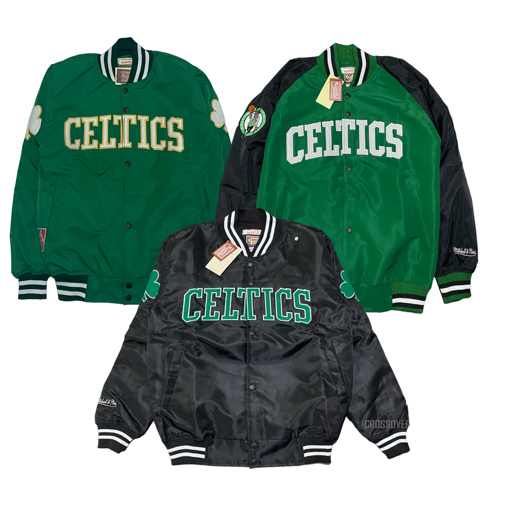 JAKET VARSITY BASEBALL CELTICS - TEXT HIJAU DAUN FULLTAG MIRROR JAKET BOMBER COAH VARSITY
