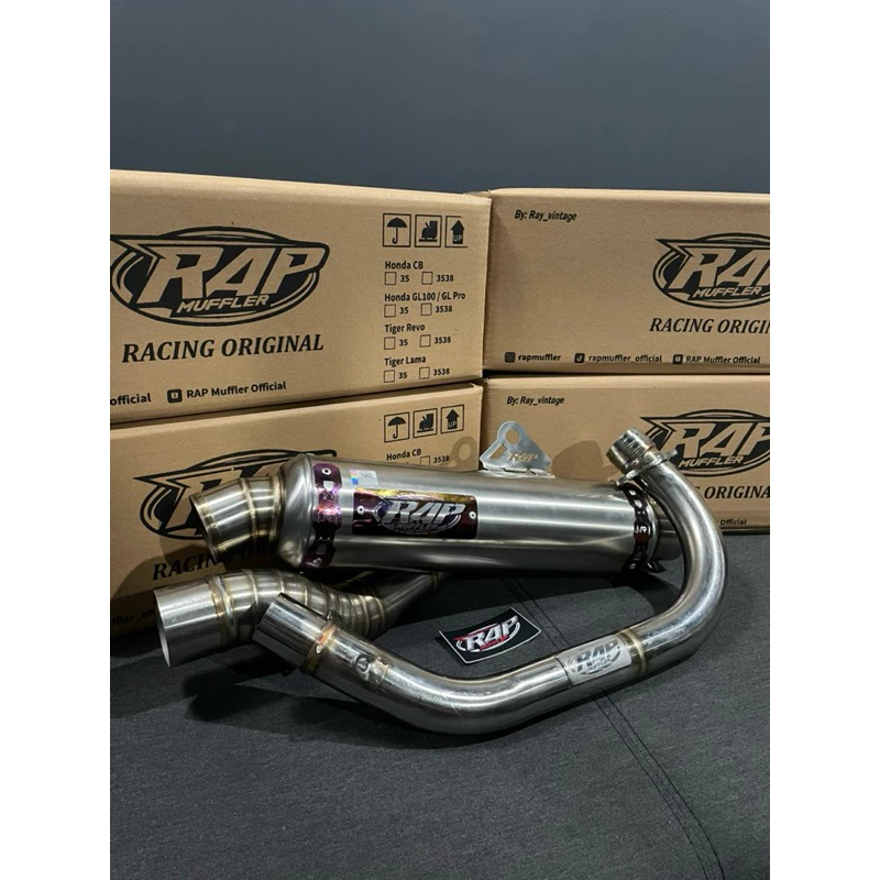 Knalpot Racing/Kenalpot/Knalpot Dor Merk RAP model bulat Bass Ulem pnp CB GL MP