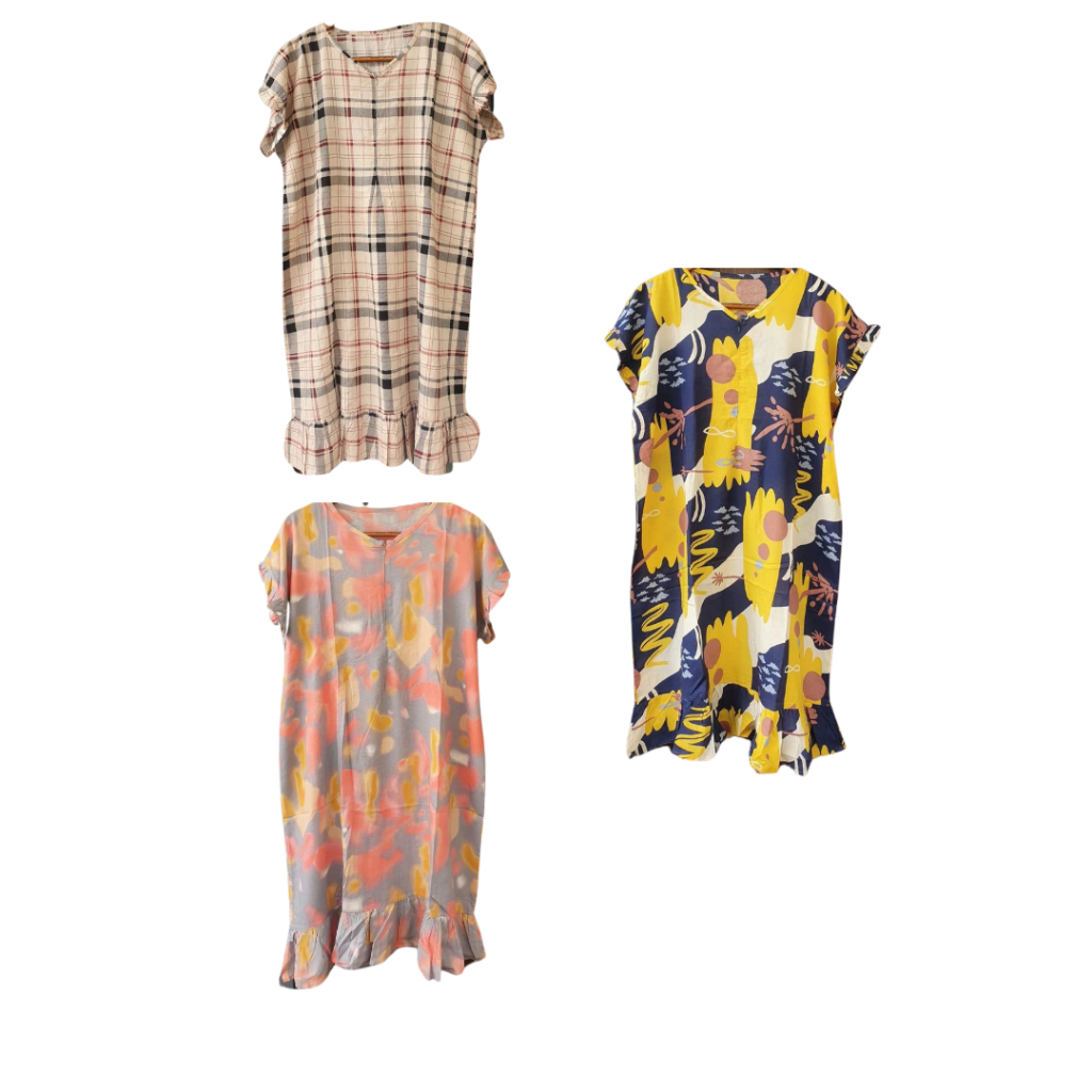 Dress Ruffle Katun Rayon