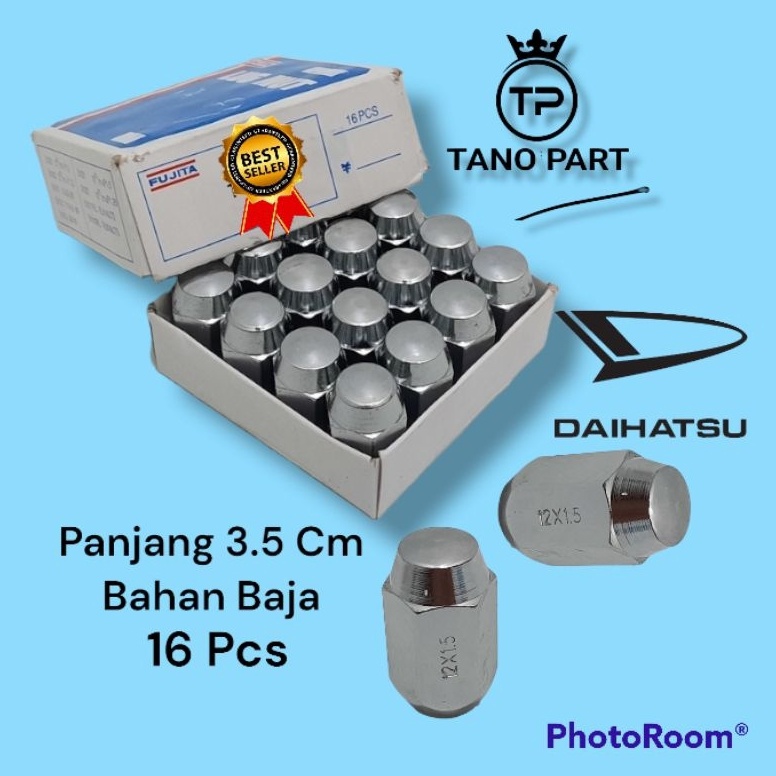 KODE W86P Mur Roda Baut Lugnut Racing Mobil Daihatsu AYLA SIGRA Bahan Baja Berkualitas Isi 16Pcs