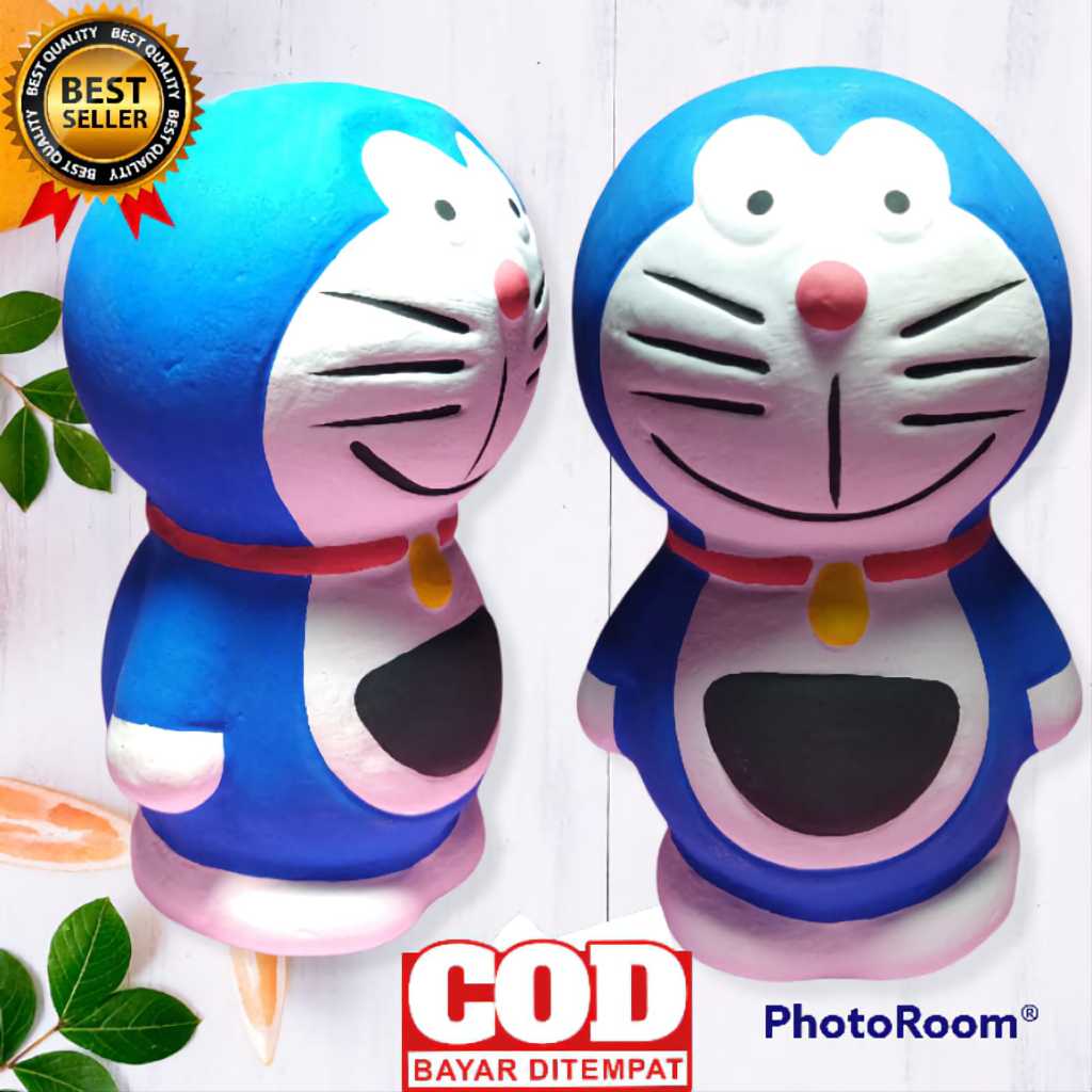 Celengan Tanah Liat/Gypsum Karakter Doraemon Besar /Celengan Jumbo Lucu