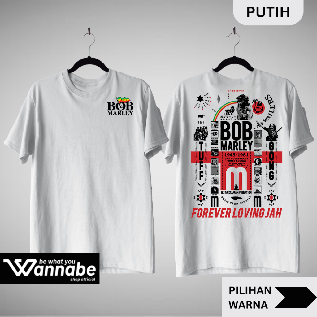 KAOS BAND BOB MARLEY 20 KAOS BIGSIZE JUMBO S - 7XL PREMIUM DAN KAOS ANAK BAND 2 - 13 TAHUN