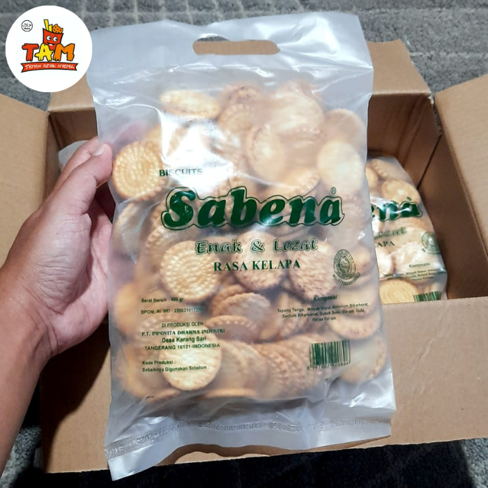 

Biskuit Sabena rasa KELAPA 400 Gram / Kue Kering, Cemilan Ringan - Tam Snack