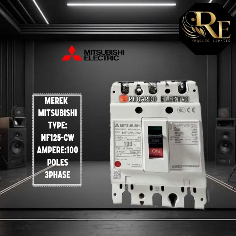 MCCB Breaker Mitsubishi NF125-CW 80A 100A