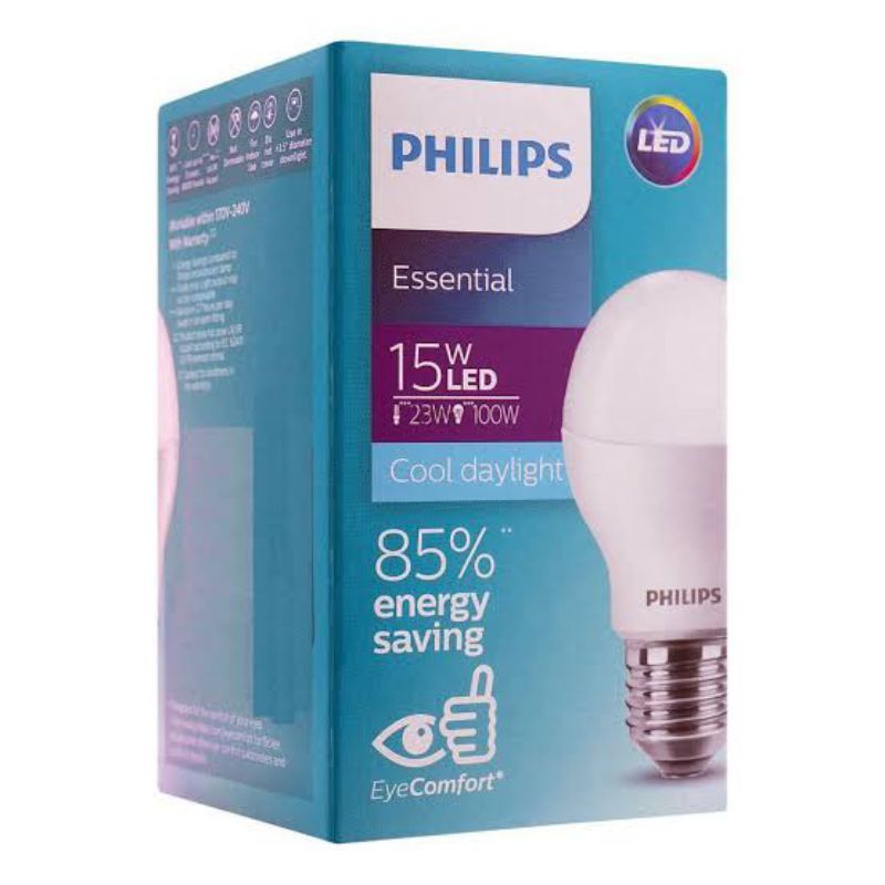 PHILIPS LAMPU LED ESSENTIAL 15 WATT PHILIPS CAHAYA PUTIH