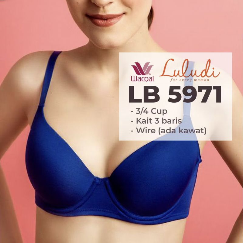 Luludi Bra by wacoal LB 5971 kawat busa sedang UK 36/38/40 cup b. c cut lebel