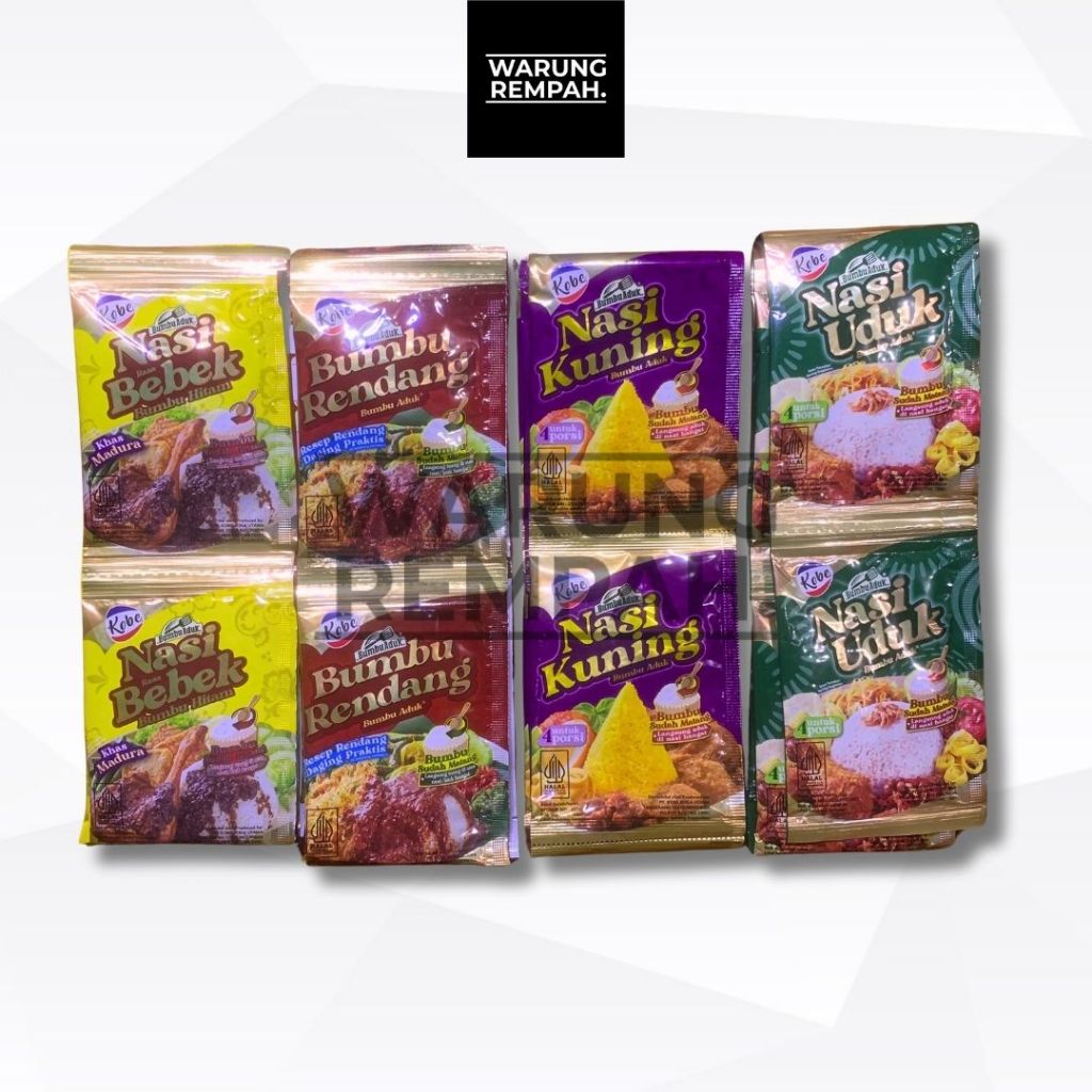 

Kobe Bumbu Aduk Instant Semua Rasa 1 Renceng Nasi Bebek Rendang Kuning Uduk Grosir Murah