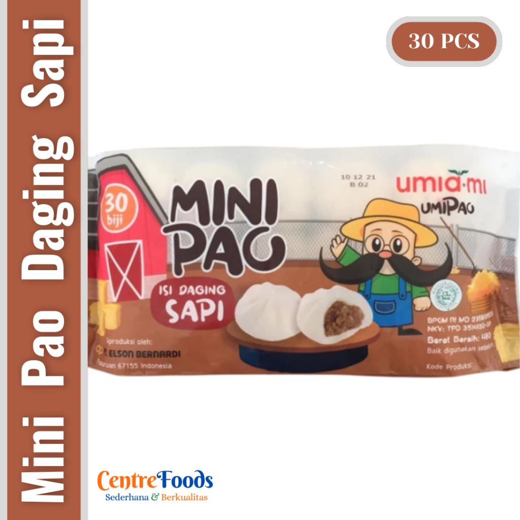 

Mini Pao Isi Daging Sapi - UmiPao UMIA-MI | isi 30 Pcs - 480gr [ Harga Per BKS ]