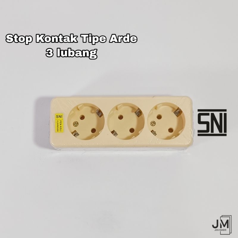 Stop Kontak Arde 3 lubang  / Terminal Kuningan 3 lubang / Stop Kontak Kuningan 3 lubang