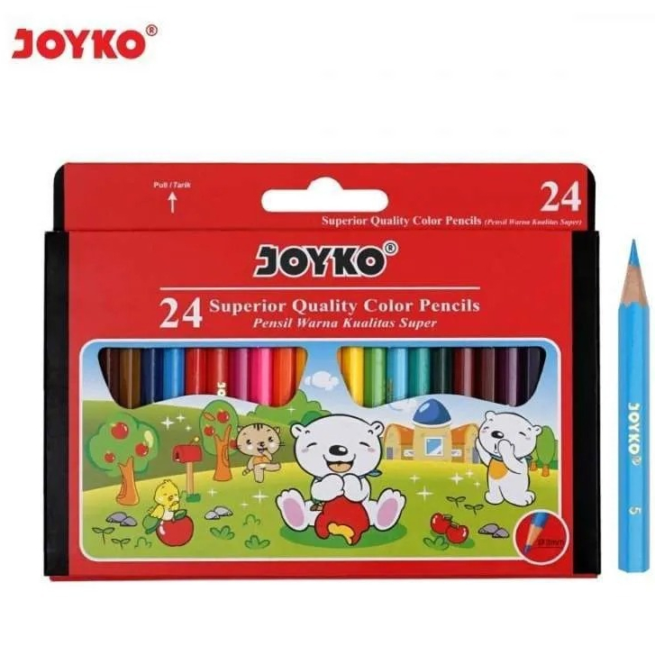 

Harga Grosir 1Dus/ 12packs Pensil Warna Color Pencil JOYKO CP-S24 PENDEK (24 warna) Kualitas Super