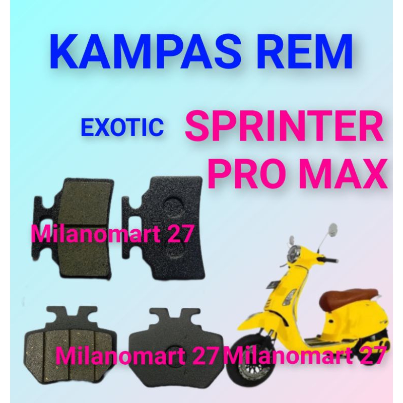 kampas rem motor listrik exotic sprinter pro max kampas rem cakram motor listrik exotic sprinter pro