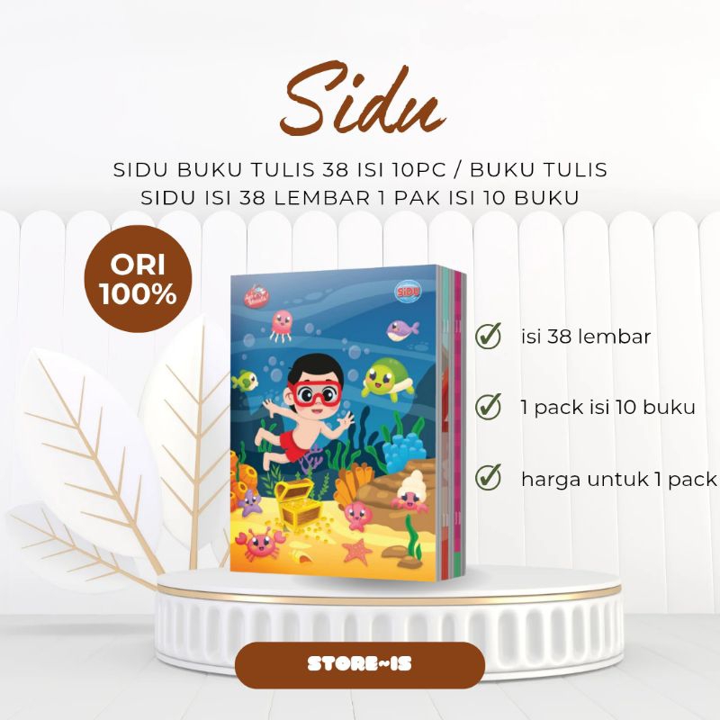 

SIDU BUKU TULIS 38 ISI 10PC / BUKU TULIS SIDU ISI 38 LEMBAR 1 PAK ISI 10 BUKU