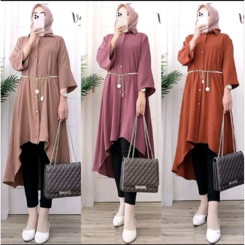 Tunik simple Tunik Belt kekinian Tunik Muslim Busui