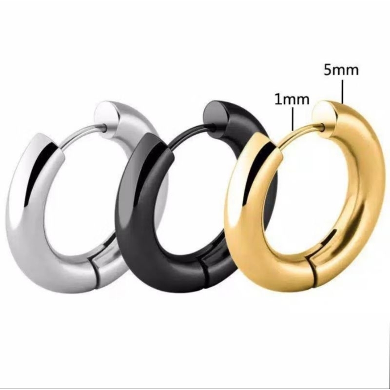 Anting Hoop Earring tebal,Anting Tindik Hoop Titanium