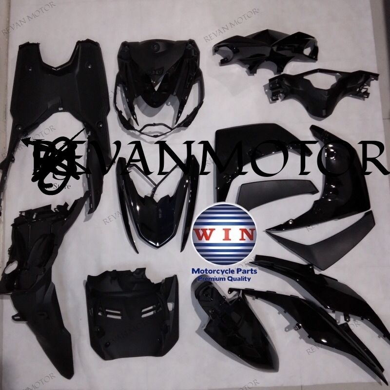 Fulset body kasar halus Mio m3 hitam/Komplit set body kasar halus mio m3 hitam glossy