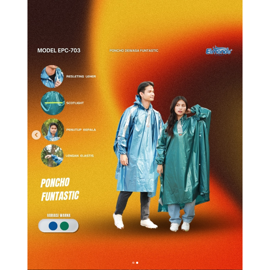 Jas Hujan Ponco Lengan Funtastic - Elmondo 703