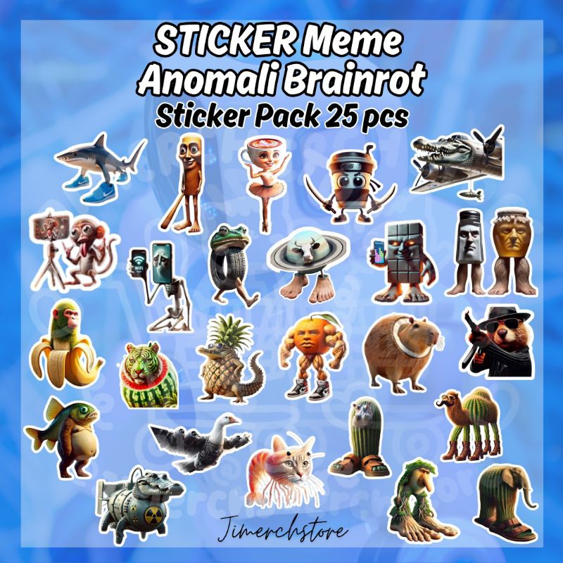 

STICKER MEME ANOMALI NOXA ITALIAN BRAINROT isi 25 pcs Stiker Pack set