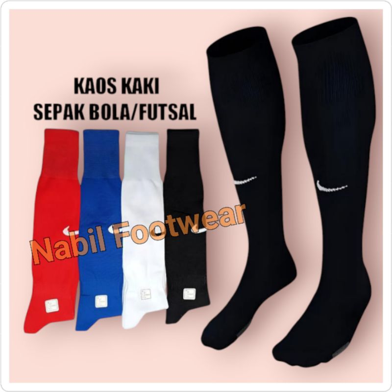 Kaos Kaki Bola /Kaos Kaki Futsal Hitam, Merah, Biru, Putih Panjang Tebal Diatas Lutut