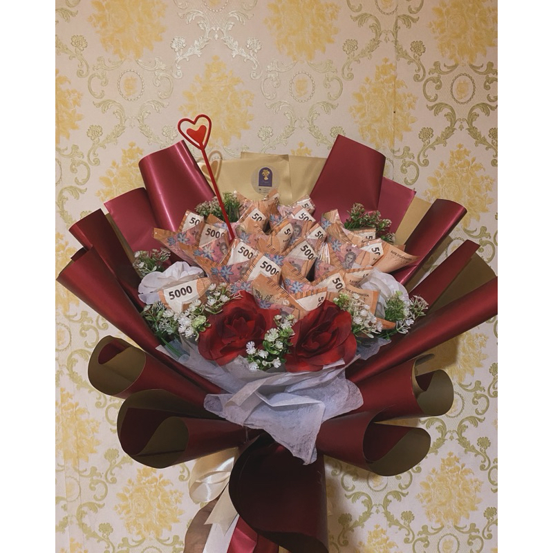 buket uang 5000 isi 20 lembar ( hanya jasa )