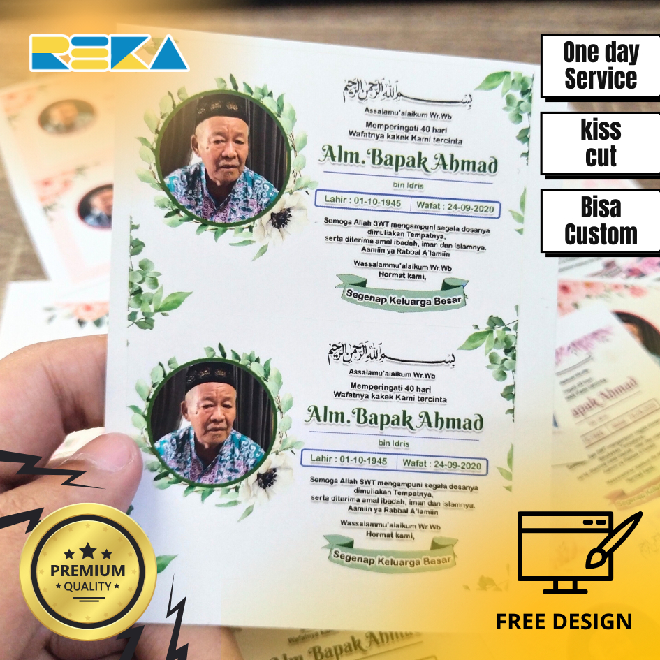 

Sticker dan Kartu Mengenang Wafatnya Stiker Card Label Tahlil Kartu Mengenang Tahlilan Perlembar