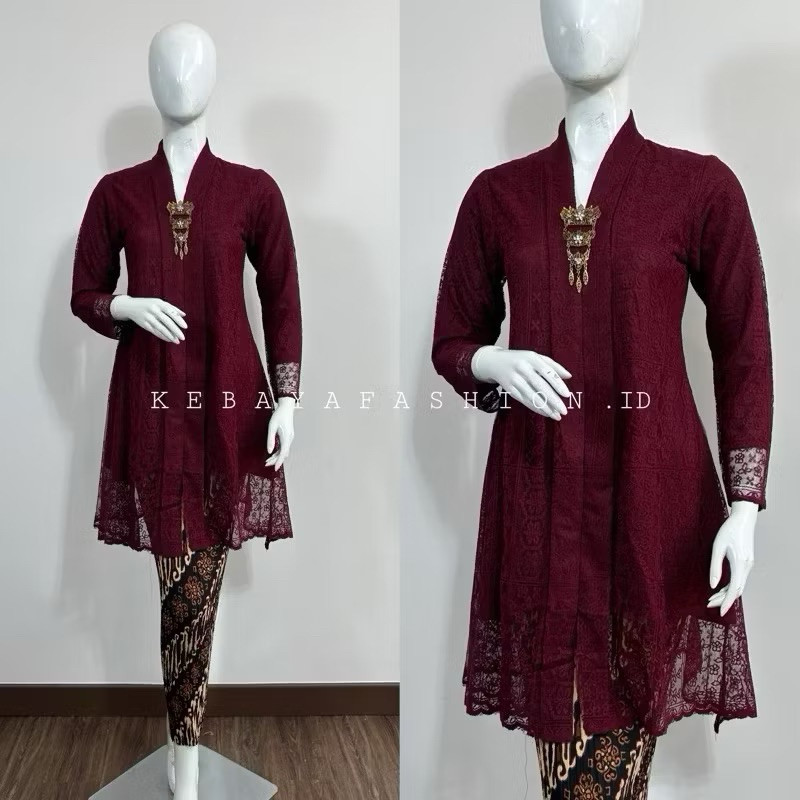 Setelan Kebaya Tunik Kartini Brokat/Kebaya Brokat Modern/Kebaya Pesta Kondangan Super Mewah