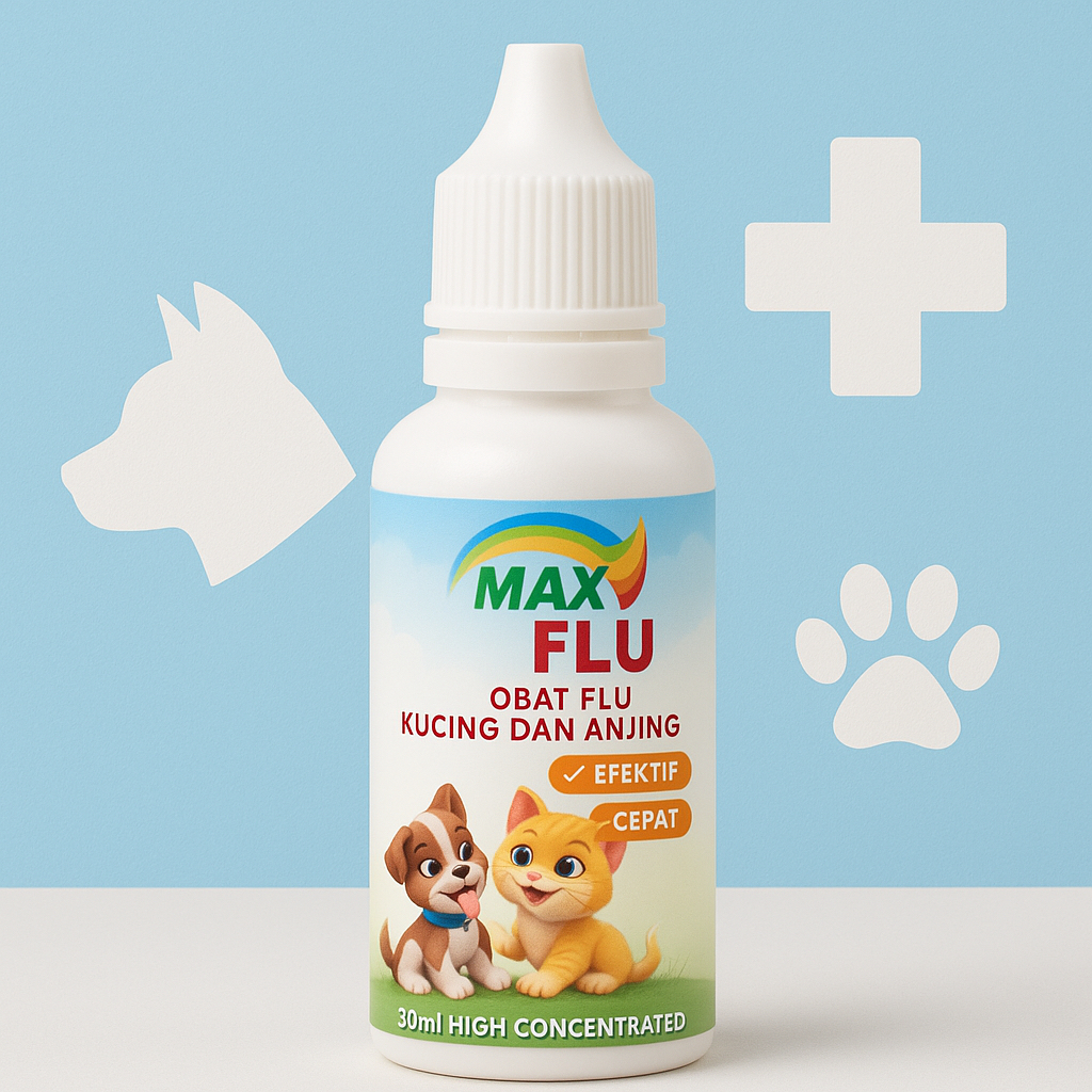 OBAT FLU KUCING MAX FLU 30 ML, OBAT FLU BATUK PILEK UNTUK KUCING DAN ANJING