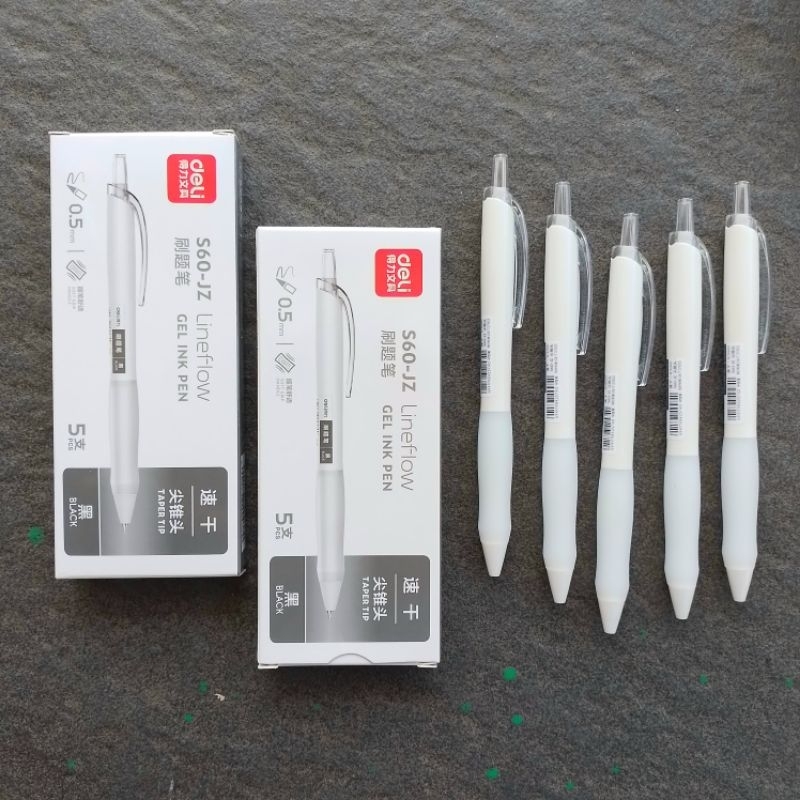 

Pulpen Gel Pen Deli S60-JZ 0.5mm Hitam ( 5 Pcs ) [ Original ]