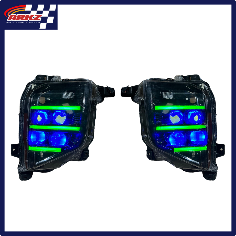 Paket Foglamp Full Custom Pajero 2022 Facelift Dakar Exceed Ultimate 4 Biled Matrix RGB Running Sein