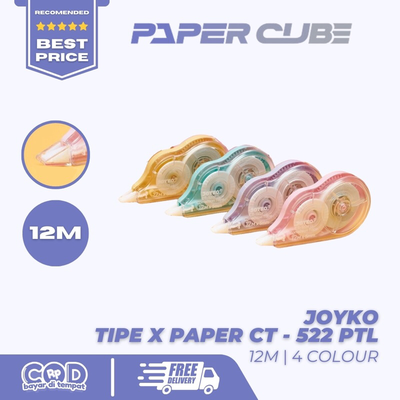 

JOYKO PASTEL COLOUR | CORRECTOR TAPE TIPE X PAPER STIPO KERTAS CT-522 PTL