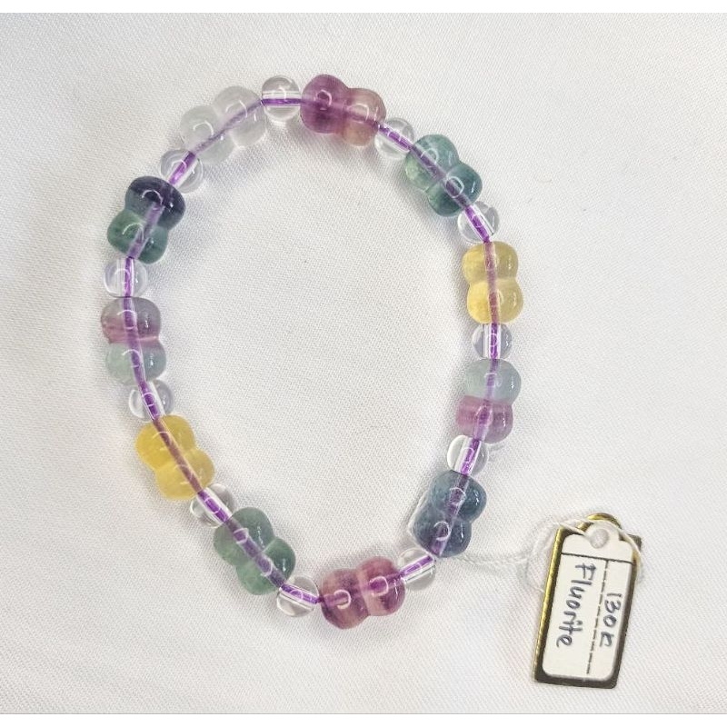 Gelang Crystal Batu Alam Fluorite plus CERTI ORI