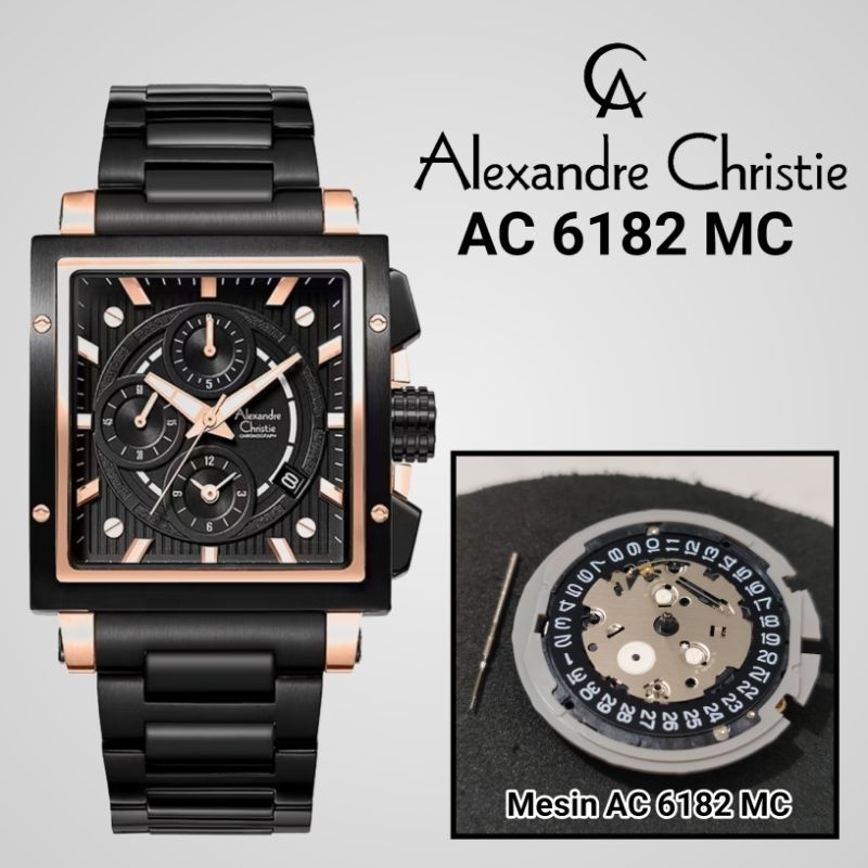 Mesin Jam tangan alexandre christie type AC 6182 MC Original