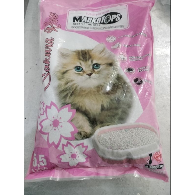Pasir Markotops 5,5 Liter - Pasir Kucing Markotops 5,5 Liter Sakura Rose