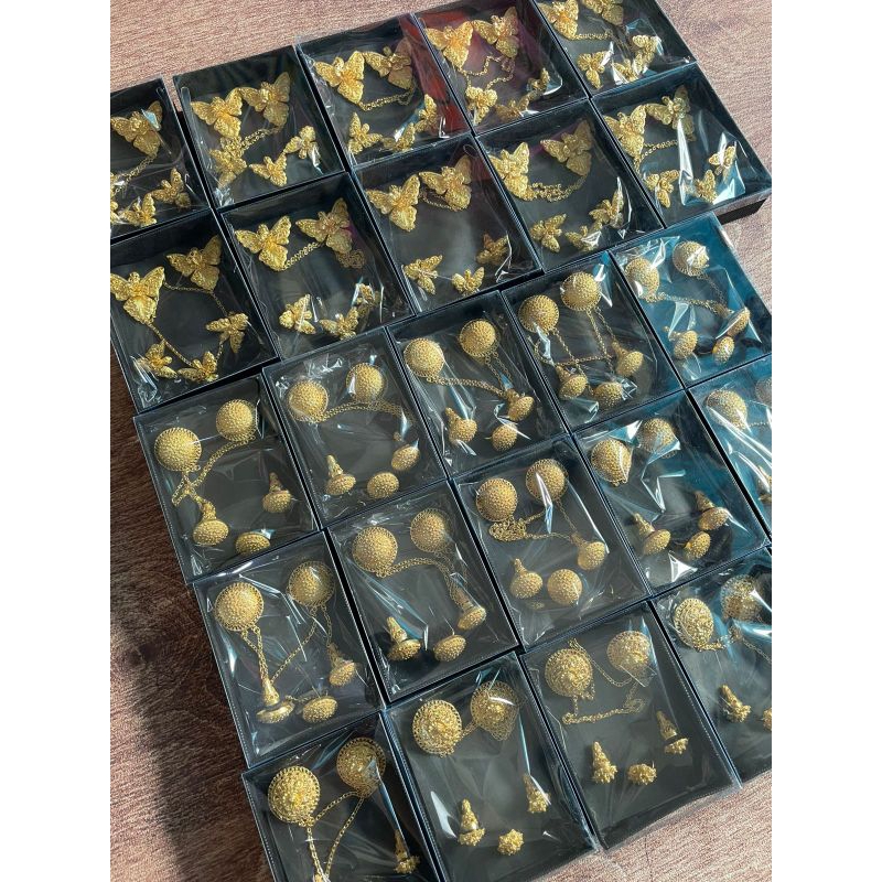 Set Bros Alpaka Bali (Bros, anting dan cincin)