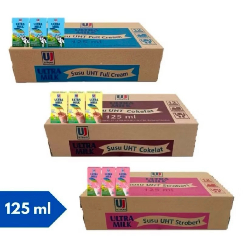 

Susu UHT ultramilk 125ml 1 karton isi 40pcs stroberi cokelat fullcream