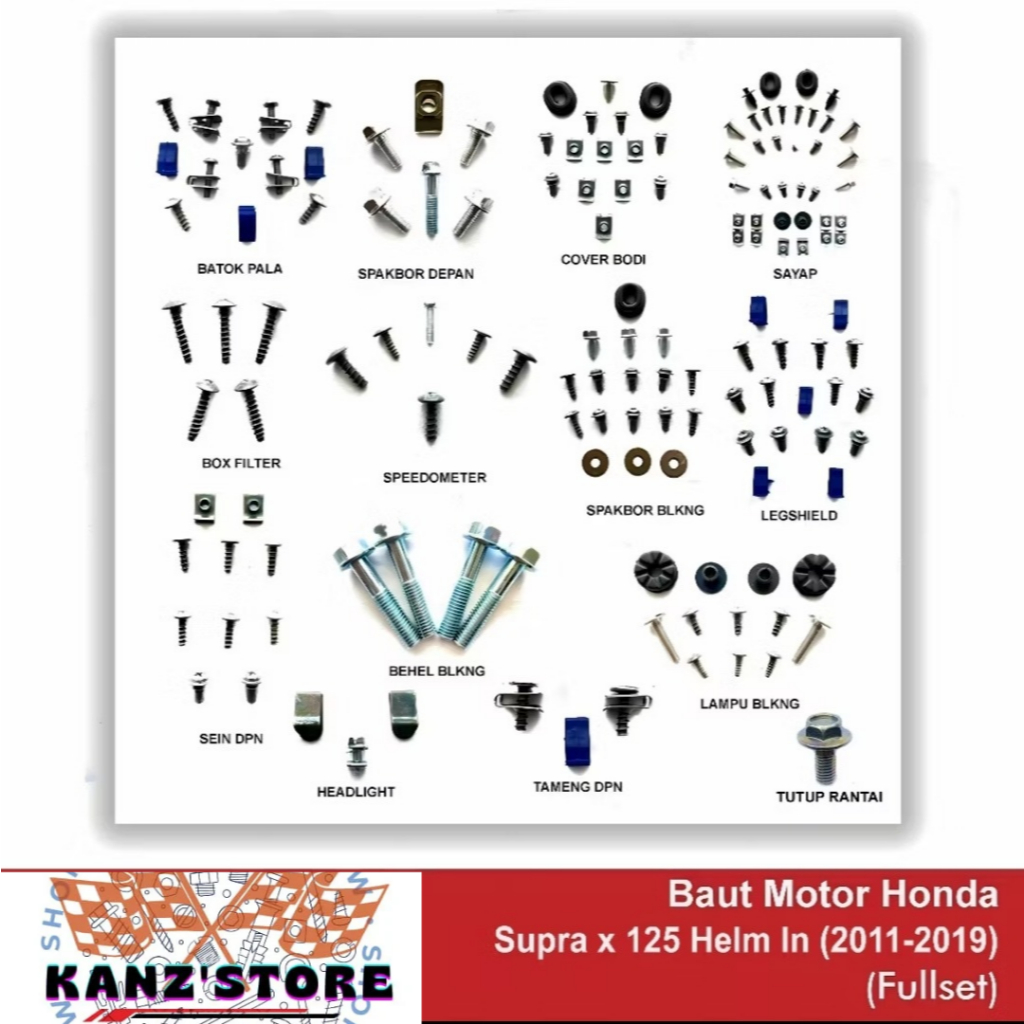 Baut Baud Honda Supra X 125 Helm In / Baut Supra X 125 Helm In
