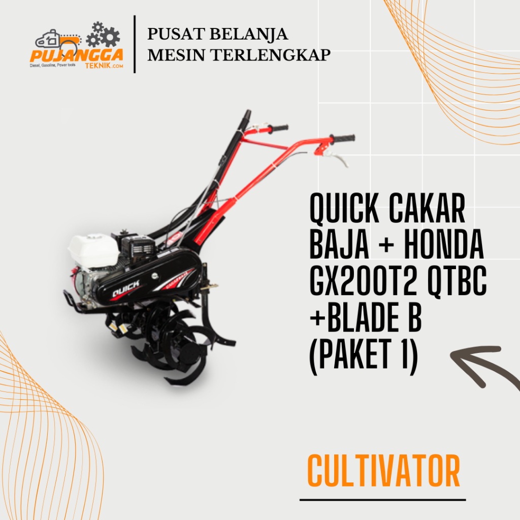 QUICK CAKAR BAJA + HONDA GX200T2 QTBC +BLADE B