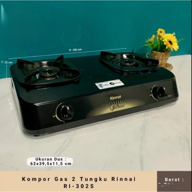 Kompor Gas 2 Tungku Rinnai / Kompor Gas 2 Tungku