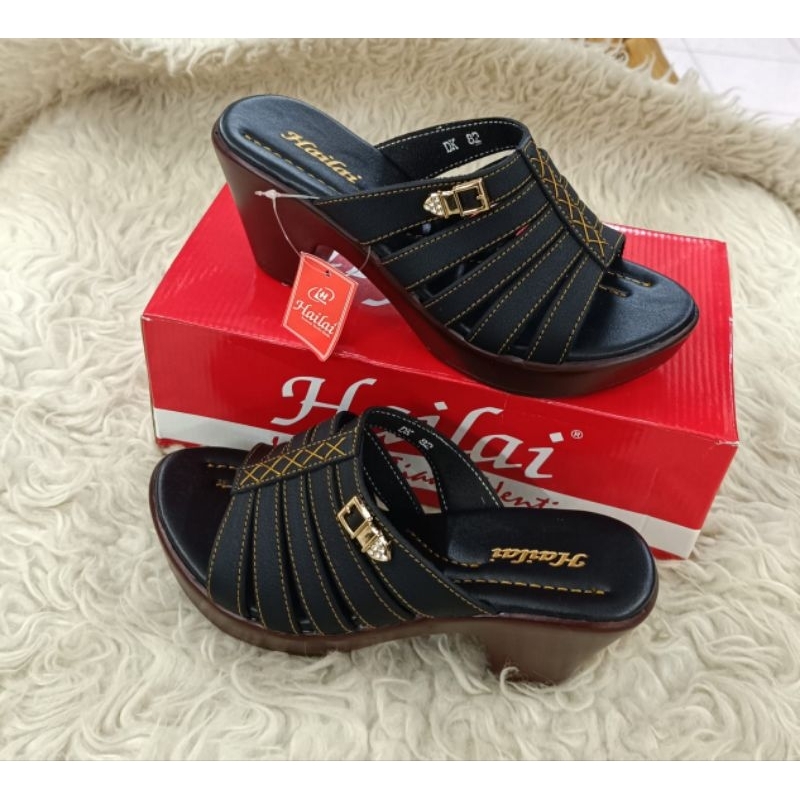 sandal hailai heels tumit senyawa model tali banyak