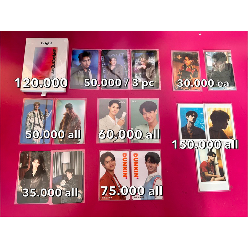 [BACA DESKRIPSI] PC BRIGHT WIN BW GMM GMMTV PHOTOCARD POSTCARD DUNKIN IDOLO MBOX POLAROID