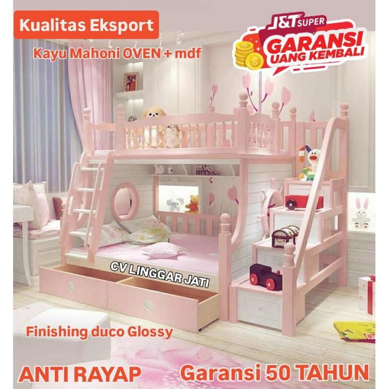 Tempat Tidur Anak Tingkat Dipan Tingkat Ranjang Tingkat Bed Susun Laci Tempat Tidur Tingkat Anak Per