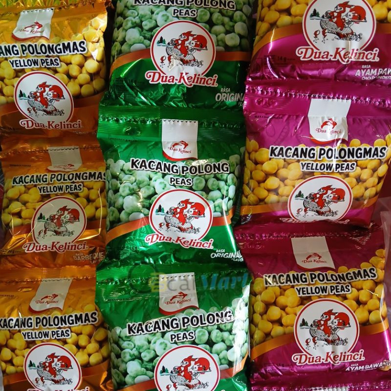 

Kacang POLONG DUA KELINCI 1 Renceng isi 10 Original Bbq Ayam bawang 14g