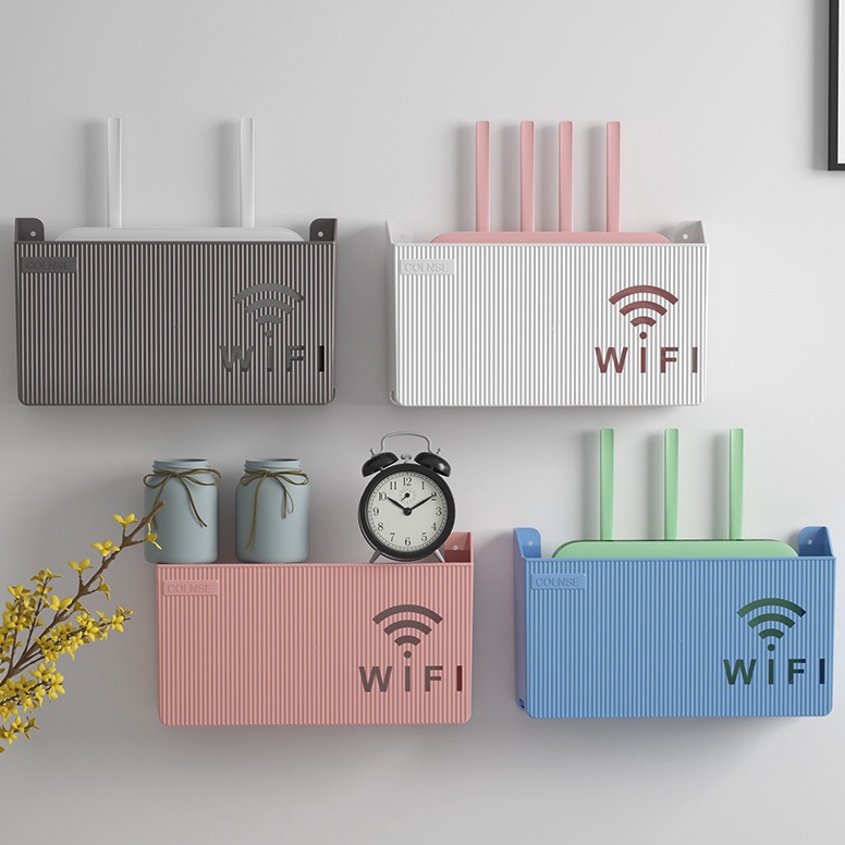 New Rak Kotak Wifi Tempat Wireless Wifi Router Dekorasi Dinding Minimalis Serbaguna  Rak Dinding Gan