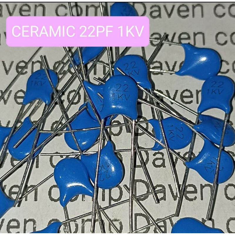 10BUAHKAPASITOR CERAMIC 22PF 1KV KERAMIK 22PF 1 K V 22 PF 1KC BIRU