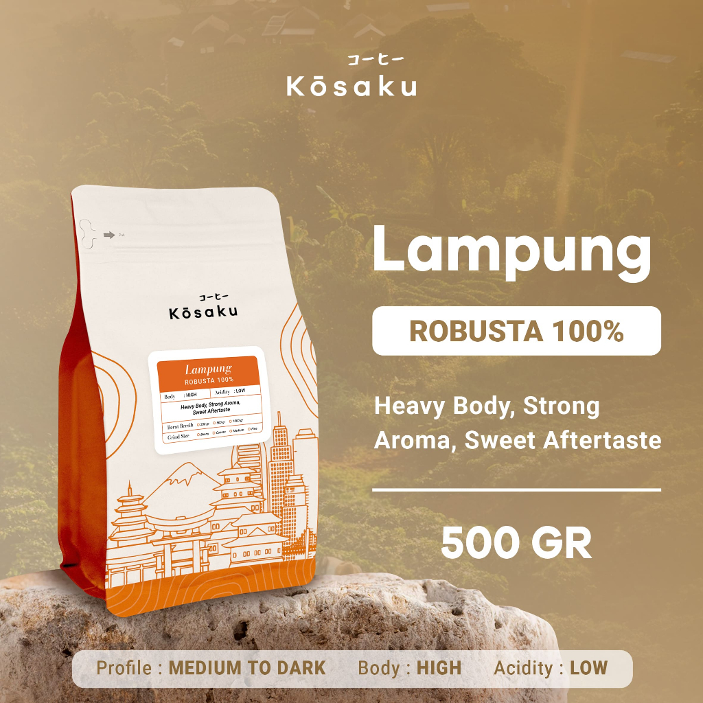 

Biji Kopi Bubuk Robusta Lampung Robusta 100% Coffee Beans 500 gram – Kosaku Roaster