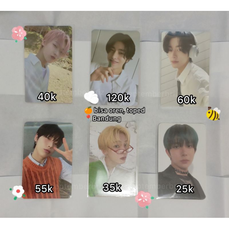 Official Enhypen Photocard Sunoo Jake Heeseung | pc  odysseus orange blood kmerch vce 1 vc album sik