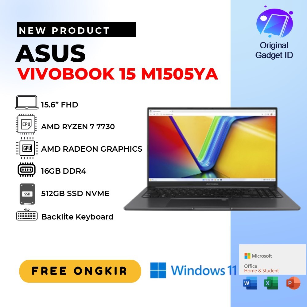 ASUS VIVOBOOK 15 OLED M1505YA RYZEN 7 7730 16GB 512GB SSD WIN11 15.6" FHD IPS
