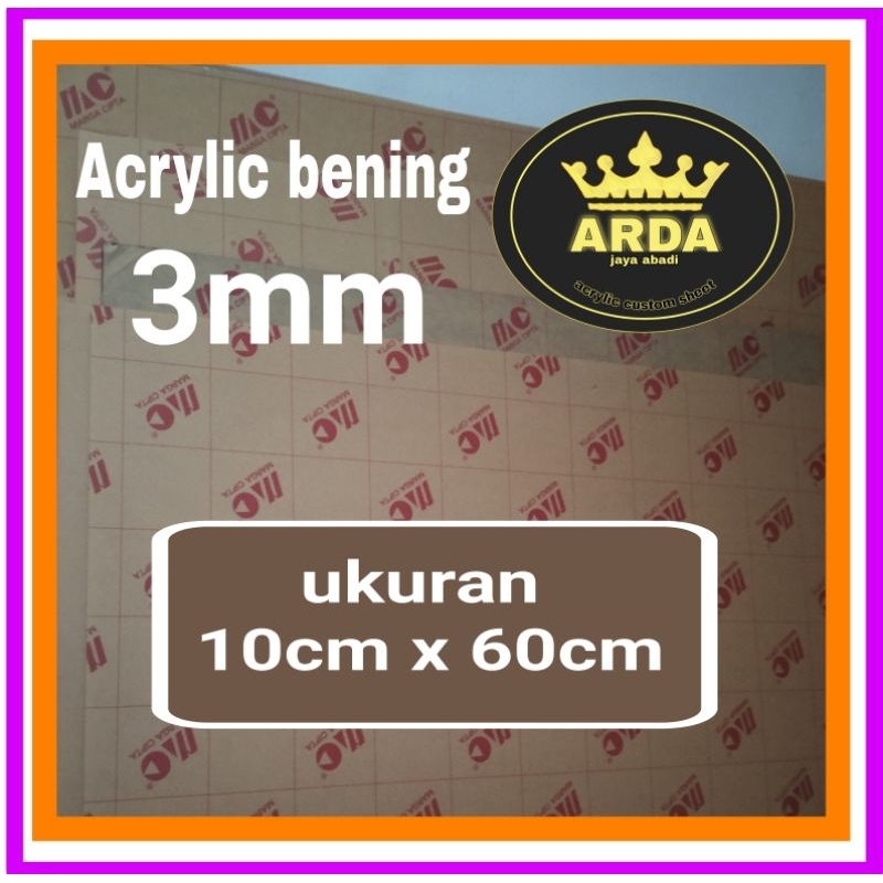 

akrilik 3mm bening 10 x 60 marga cipta