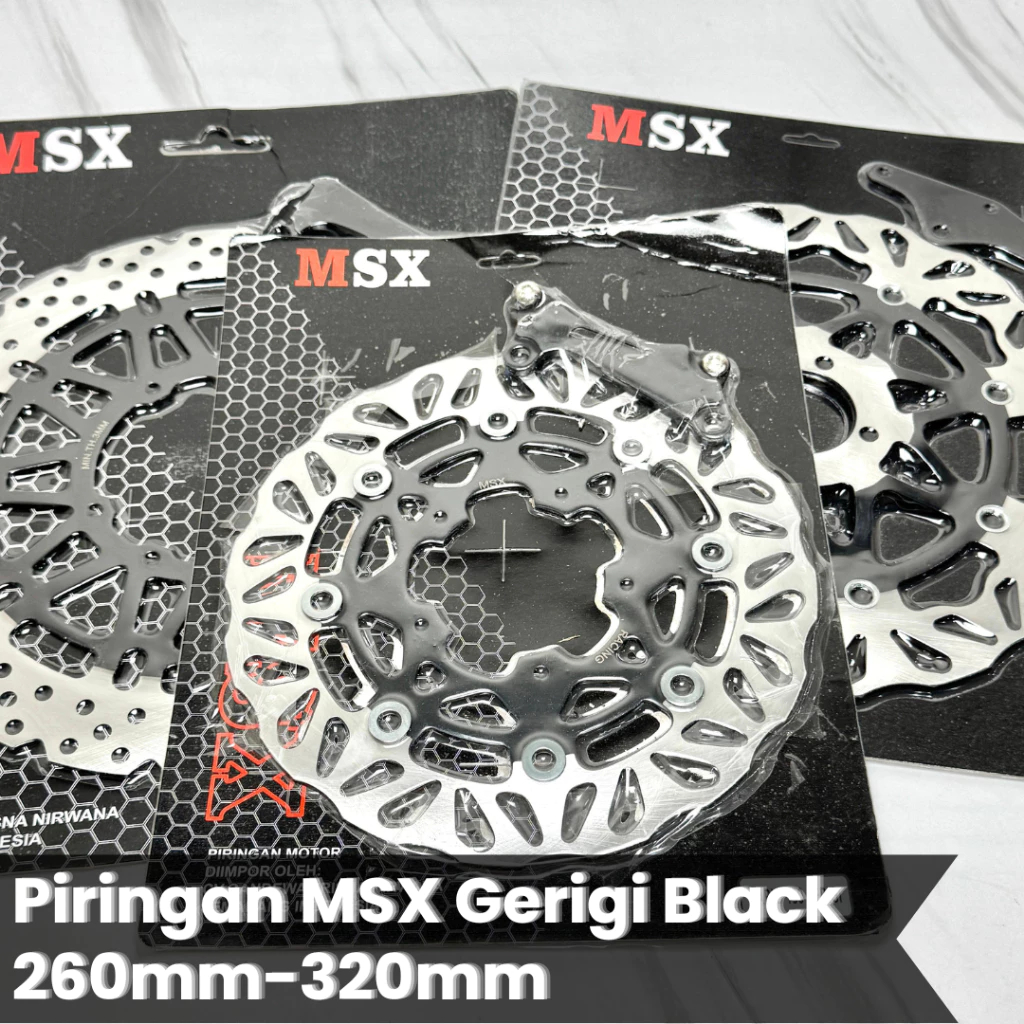 Piringan Cakram MSX Gerigi Black 260mm-320mm Model Vario 150 Smash-Shogun CRF Jupiter Z Sudah Plus B