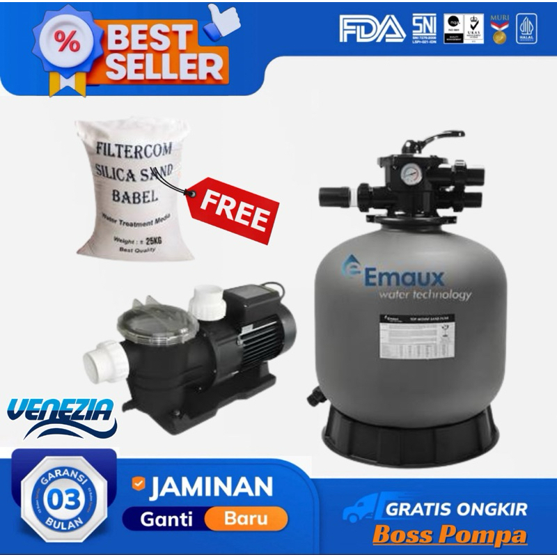 Paket mesin pompa kolam renang 1paket peralatan kolam renang 1 set