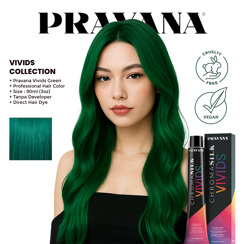 PRAVANA VIVIDS GREEN - Vegan Hair Color (Cat Rambut)